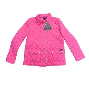 NWT Polo Ralph Lauren Bright Pink water repellent jacket, size girls XL